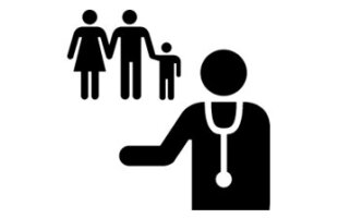 Kinderarzt mit Familie
