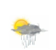 Regenwolke und Sonne